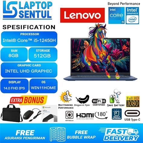 Jual Laptop Slim Lenovo Ideapad Slim I Intel Core I H Ram Gb