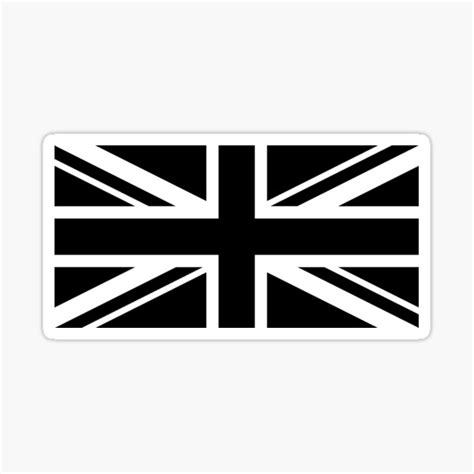 "Black and White UK Flag" Sticker for Sale by shabzdesigns | Redbubble