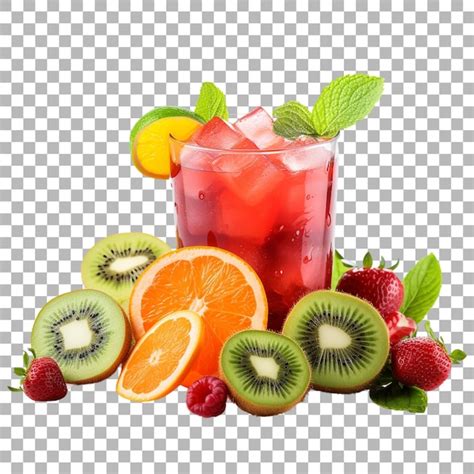 Jugo De Frutas Sobre Un Fondo Transparente Archivo PSD Premium