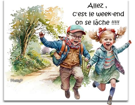 Bon Week End Image Humour Enfants Mignons Clipart