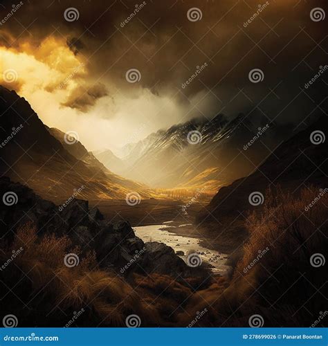 Sublime Old World Mountains In Iban Art Style Perfect For Posters And