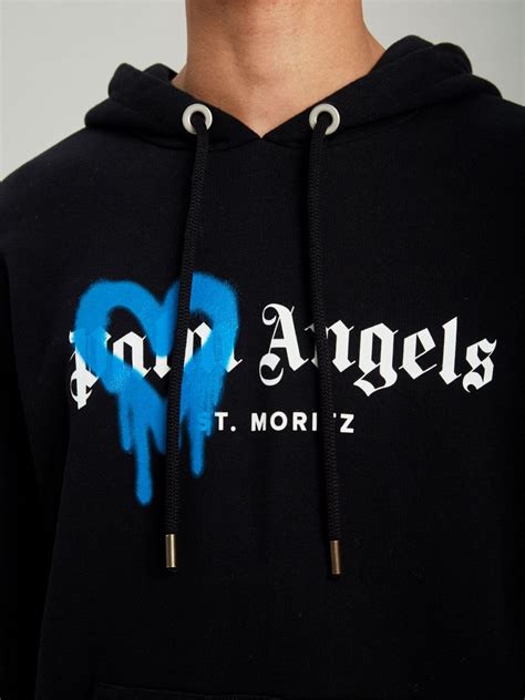 St Moritz Heart Spray Cotton Hoodie Palm Angels® Official