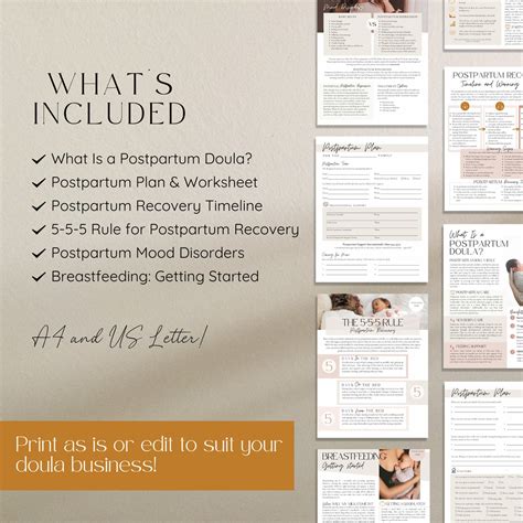Postpartum Handout Bundle, Postpartum Doula Handouts, Postpartum