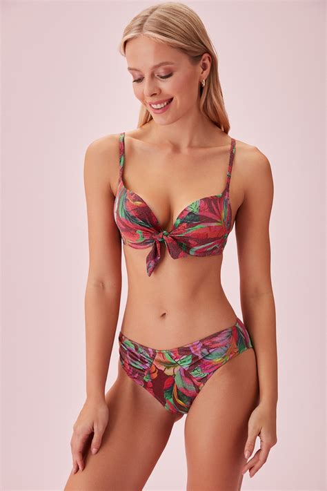 Pileli Desenli Bikini Alt SHINY LEAF SUWEN