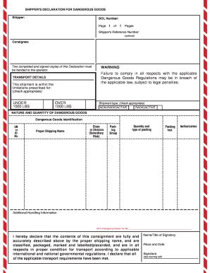 Fillable Online Shipper S Declaration Of Dangerous Goods Iata Ups