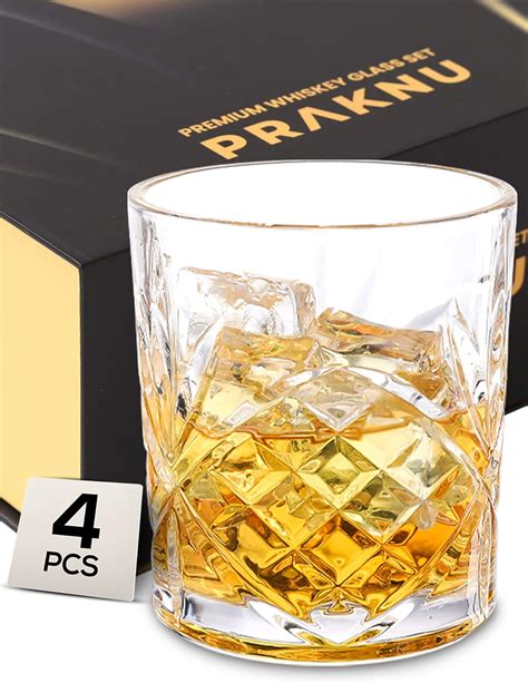 Set Di 4 Bicchieri Da Whisky Di Cristallo Da 300 Ml Con Confezione