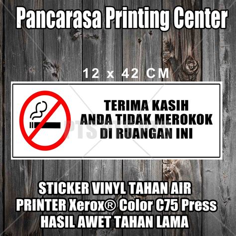 Jual Sticker 15Terima Kasih Tidak Merokok Safety Sign Warning Sign