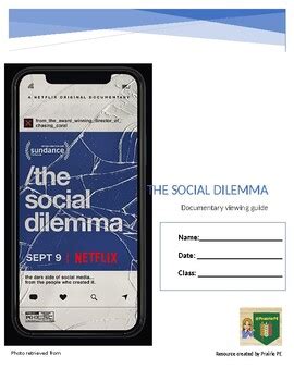 The Social Dilemma Documentary Viewing Guide By Prairiepe Tpt