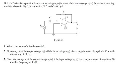 Solved Derive The Expression For The Output Voltage V0 T In Chegg