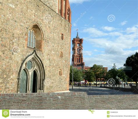 Berlin Church And Tower Of Town Hall Stock Photo Image Of Bricks