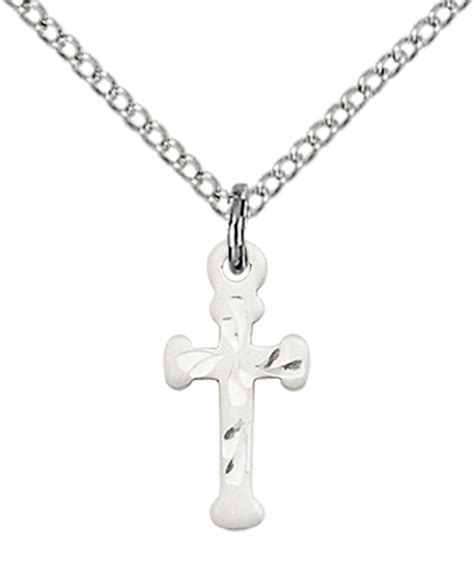 STERLING SILVER CROSS PENDANT WITH CHAIN - 1/2" x 1/4" | EWTN Religious ...