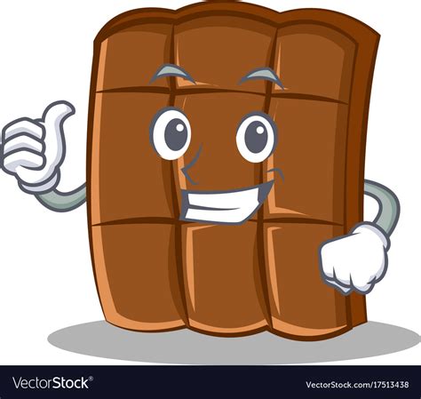 Thumbs Up Chocolate Character Cartoon Style Vector Image