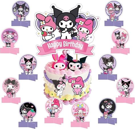 19pcs Kuromi And My Melody Centerpieces 3D Table Decorations With 1pcs