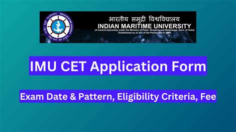 IMU CET Application Form 2024 Exam Date Pattern Eligibility