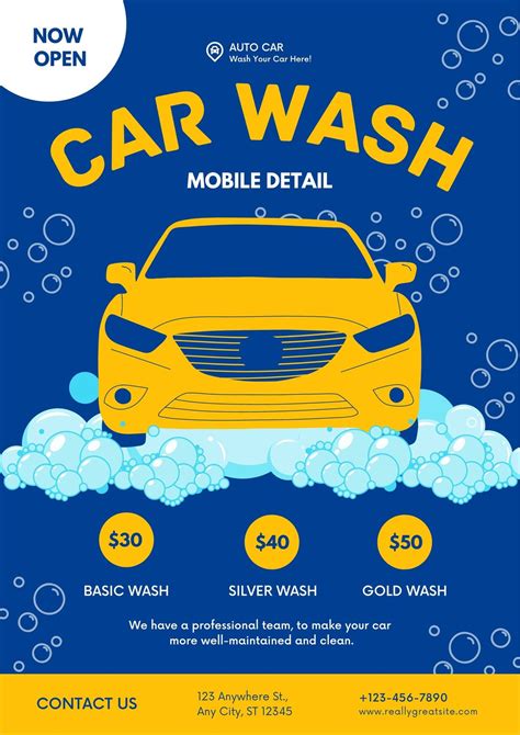 Free Printable, Customizable Car Wash Poster Templates, 46% OFF