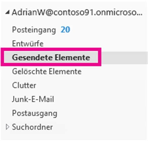 Anzeigen Gesendeter E Mails Outlook