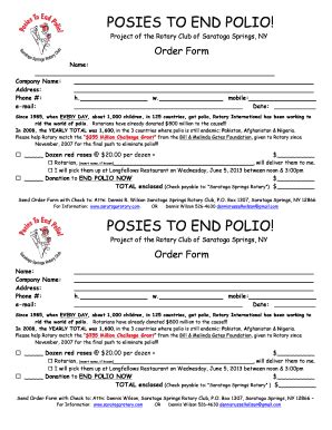 Fillable Online Clubrunner Posies Order Form Clubrunner