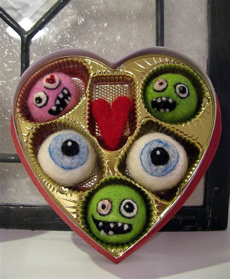 Creative Crafting Needle Felted Zombie Valentines Day Candy Bit Rebels