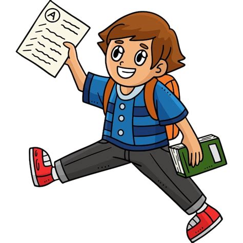 Este Clipart De Dibujos Animados Muestra A Un Estudiante Con Una