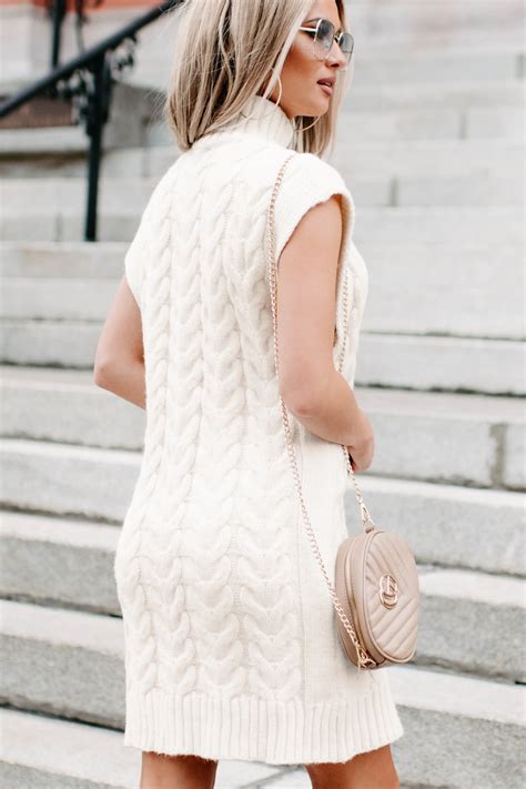 Single In Vail Sleeveless Turtle Neck Sweater Dress Cream · Nanamacs