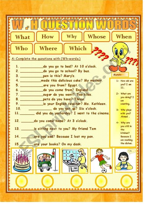 Question Words Esl Worksheet By Nora85