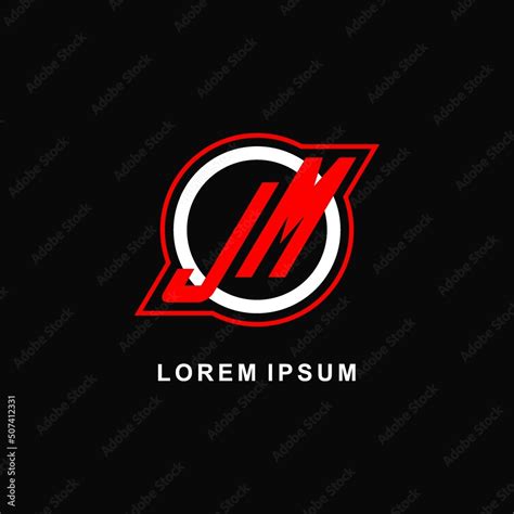 Monogram Jm Logo Circle Line Simple And Clean Esport Logo Design Stock