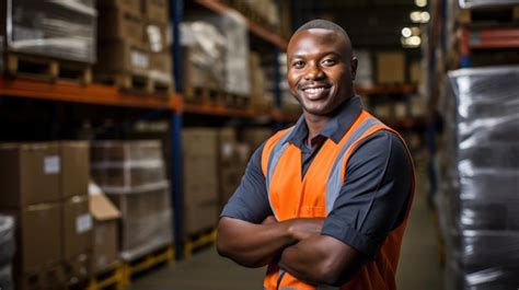 Premium Photo | Warehouse worker in a special uniform against the ...