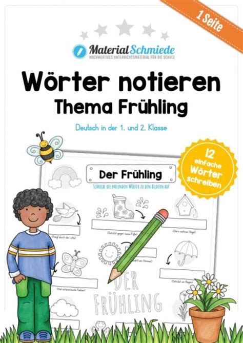 15 Arbeitsblätter zum Lesen Malen im Frühling