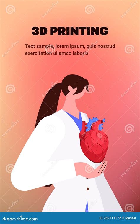 Doctor Holding Human Transplantation Organ Heart Model Prints On D Bio