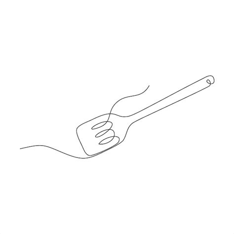 Premium Vector | Continuous line art of spatula