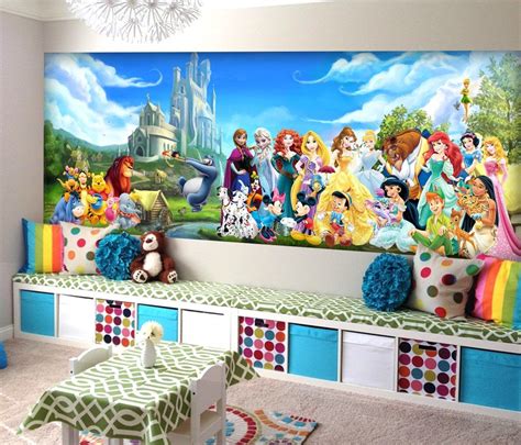 Disney Charachters Wall Mural Vinyl Mural Wallpaper Wall By Kiinoo