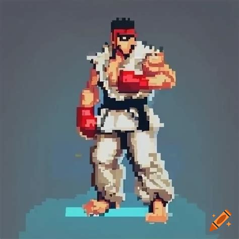 Ryu From Street Fighter Vi Pixel Art Style Concept Art On Craiyon