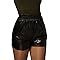 Shownicer Damen Sexy Leder Shorts Hohe Taille Pu Lederoptik Kurze Hose