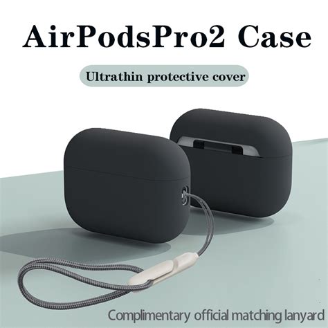 Vỏ Bảo Vệ Hộp Sạc Tai Nghe Airpods Pro2 Pro2 Bằng Silicon Siêu Mỏng Có Dây Đeo Tiện Dụng Ốp