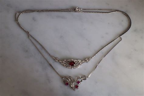 Burmese Ruby Pendant Ribbon Necklace Platinum Gem Gardener