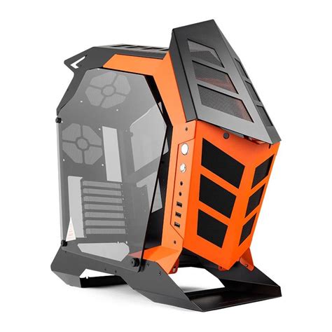 Gabinete Gamer Aigo DarkFlash Knight K1 Preto Laranja Lateral Vidro