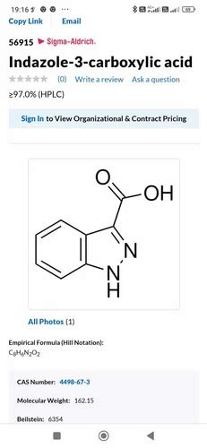 Indazole 3 Carboxylic Acid At Rs 11200 Kg Chandanagar Hyderabad