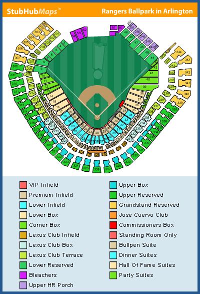 Rangers Stadium Seating Map Cabinets Matttroy