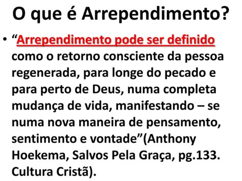 O Que Significa A Palavra Arrependimento - Estudo sobre arrependimento | PPT