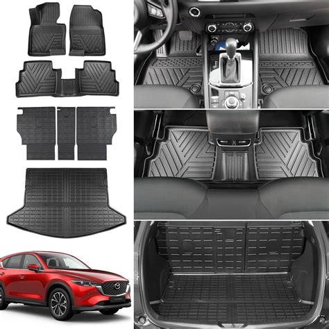 Powoq Floor Mats Compatible With 2017 2022 Mazda Cx 5 Trunk Mat Tpe Backrest Mat