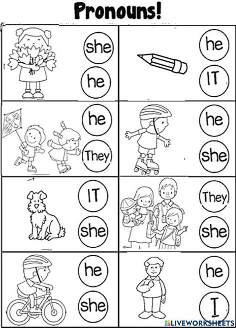 Pronouns Practice Sheets For Preschool And Kindergartens Worksheets