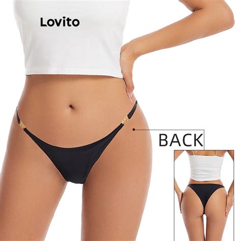 Lovito Calcinha Casual Lisa De Cintura Baixa Para Mulheres LNA23020