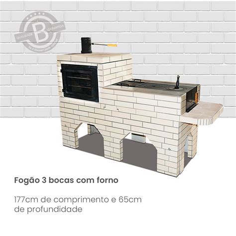 Fogão A Lenha Pré Moldado Simples - Fogão a Lenha Revestido Pré Moldado | Linha Revestida Bassan