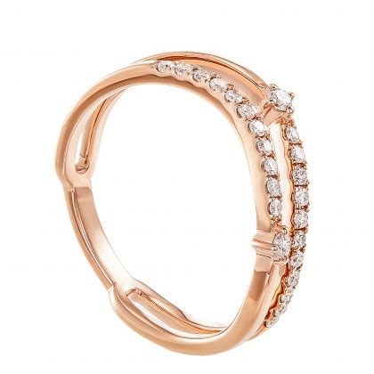 Dwa Double Row Micro Set Round Diamond Ring In K Rose Gold