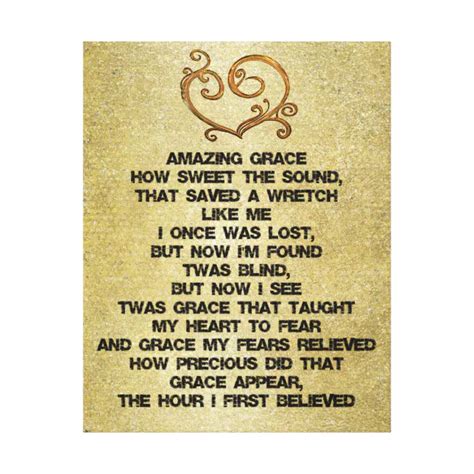 Vintage Amazing Grace Hymn Canvas Print Zazzle