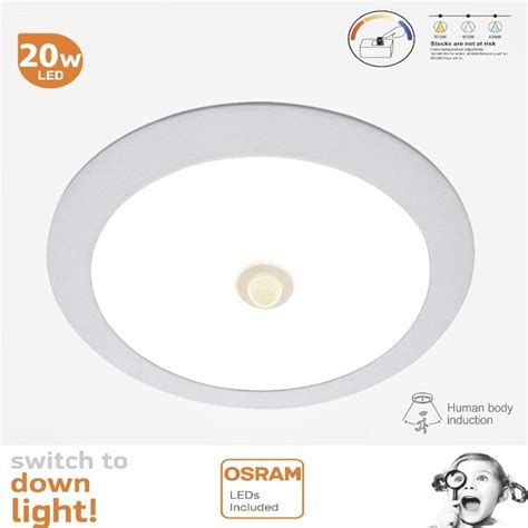 Placa LED Circular 20W Con Detector De Movimiento CCT OSRAM CHIP