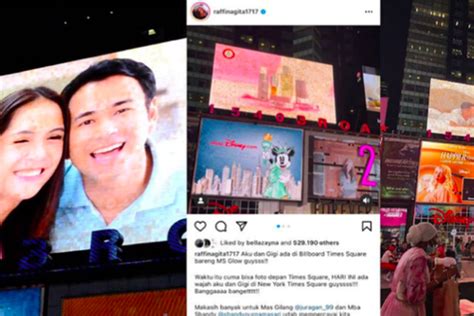 Wow Raffi Ahmad Nagita Terpampang Di Times Square New York Genpi Co