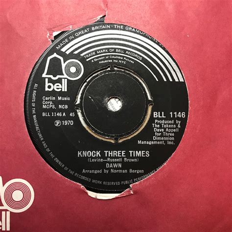 Dawn - Knock Three Times (1970, Black Paper Labels, 4-Prong, Vinyl ...