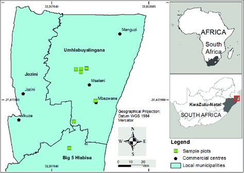 Location map of harvested plots in the UMkhanyakude district ...