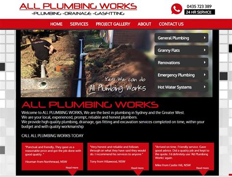 Sydney Plumber Web Design Example Netpresence Australia